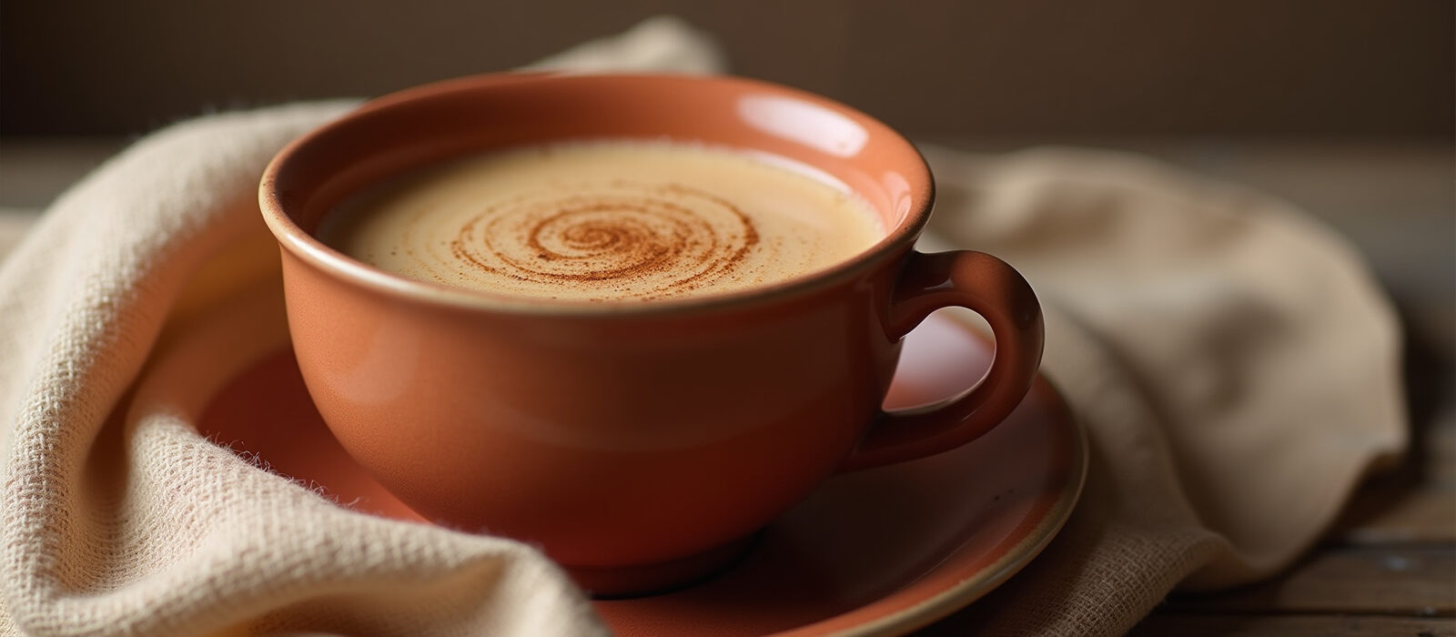 Black Gold Mocha in a terra-cotta cup